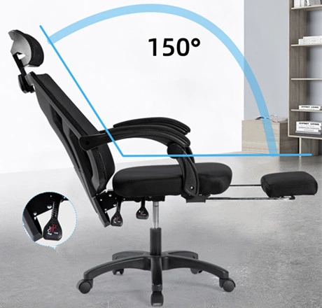 Comfortable Office Desk Chairs with Wheels Mesh Chair Back Fabric Office Chair Height Can Be Adjusted Nylon Leg