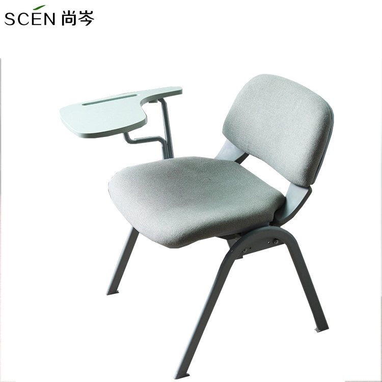 China Factory Modern Furniture School Student Meeting Training Mesh Fabric Chair Conference Folding Writing Chair with Writing Tablet