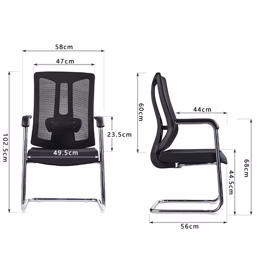 Mobilier de bureau Chaise d'ordinateur moderne avec accoudoirs Noir Personnel de bureau MID Back Fabric Chair Price